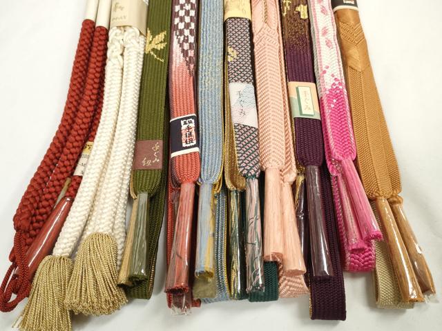 平和屋着物●和装小物 帯締め10本セット 手組紐 組紐 高麗組 笹浪組 金糸 逸品 未使用 DABD8136zzz