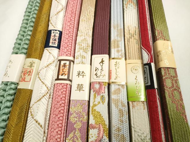 平和屋着物●和装小物 帯締め10本セット 礼装用 組紐 手描友禅 高麗組 笹浪組 大和組 金銀糸 逸品 未使用 DABD8137zzz