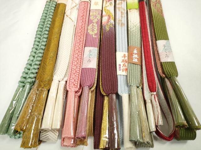 平和屋着物●和装小物 帯締め10本セット 礼装用 組紐 手描友禅 高麗組 笹浪組 大和組 金銀糸 逸品 未使用 DABD8137zzz