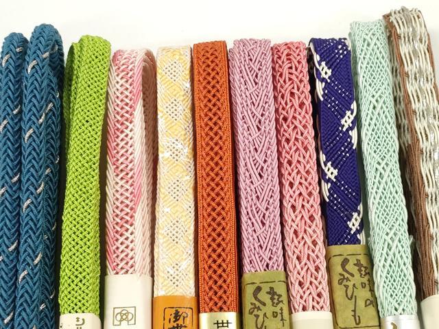 平和屋着物*夏物 和装小物 帯締め10本セット レース織 手組紐 組紐 銀糸 逸品 未使用 DABD8280zzz