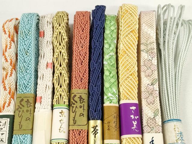 平和屋着物*夏物 和装小物 帯締め10本セット レース織 手描き 組紐 正絹 逸品 未使用 DABD8283zzz