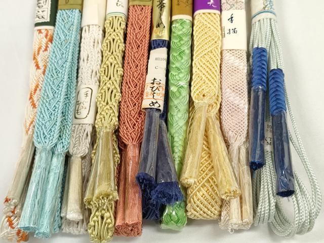 平和屋着物*夏物 和装小物 帯締め10本セット レース織 手描き 組紐 正絹 逸品 未使用 DABD8283zzz