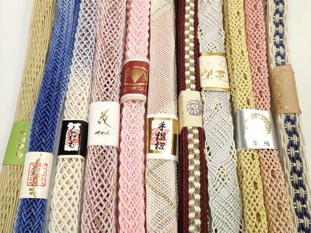 平和屋着物*夏物 和装小物 帯締め10本セット レース織 手組紐 組紐 金糸 正絹 逸品 未使用 DABD8286zzz