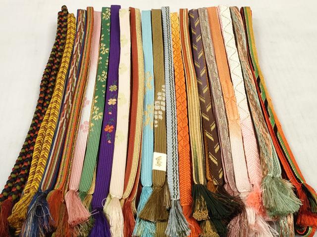 平和屋着物●和装小物 帯締め20本セット 手組 刺繍 高麗組 笹浪組 観世組 冠組 金糸 逸品 DABD8300zzz