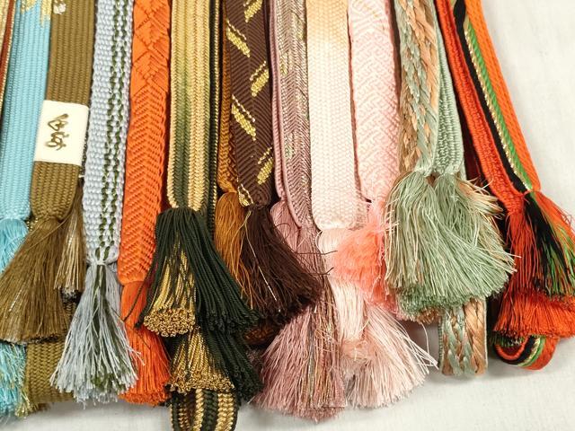 平和屋着物●和装小物 帯締め20本セット 手組 刺繍 高麗組 笹浪組 観世組 冠組 金糸 逸品 DABD8300zzz
