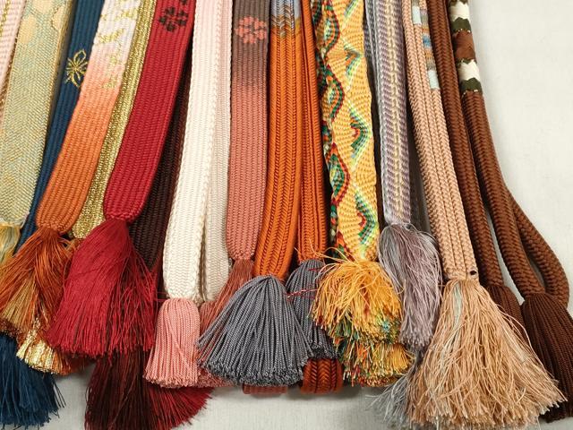 平和屋着物●和装小物 帯締め20本セット 高麗組 笹浪組 畝組 唐組 冠組 鎌倉組 大和組 金銀糸 逸品 DABD8315zzz