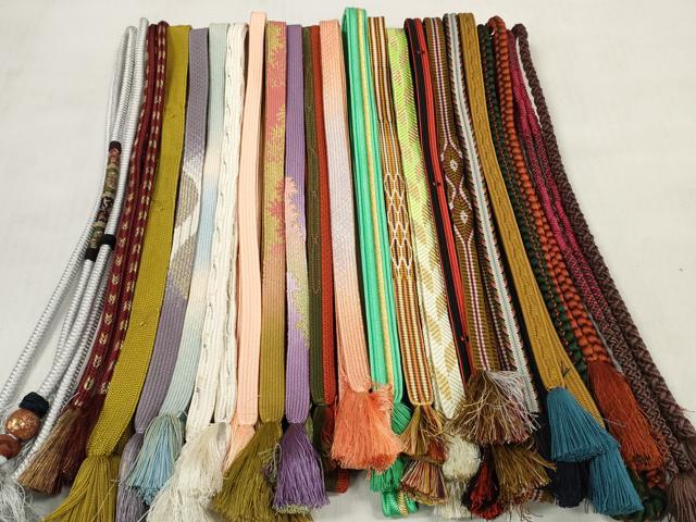 平和屋着物●和装小物 帯締め20本セット 飾り玉付き 高麗組 笹浪組 唐組 丸源氏組 変わり貝ノ口組 金銀糸 逸品 DABD8319zzz