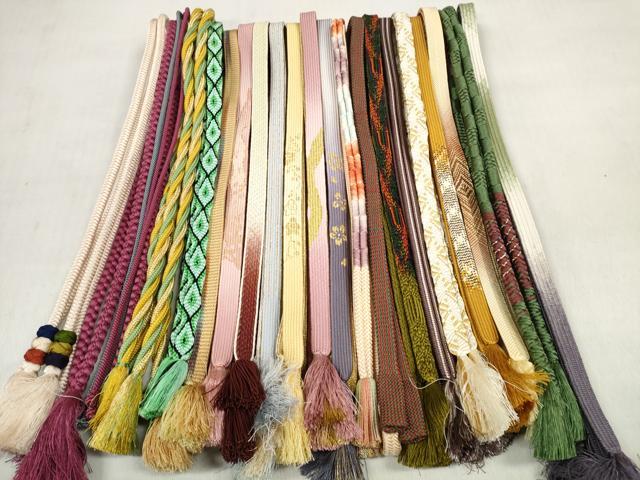 平和屋着物●和装小物 帯締め20本セット あわじ玉 小田巻 高麗組 笹浪組 唐組 鴨川組 金糸 長尺あり 逸品 DABD8320zzz