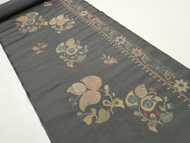 平和屋着物●西陣 1854年創業 帯屋捨松 名古屋帯 帯反物 花間道 証紙付き 逸品 未使用 DABD8464zzz