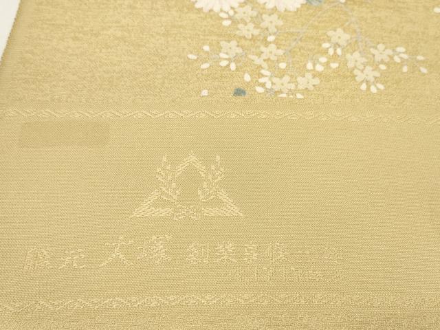 平和屋着物●小紋 反物 着尺 草花文 金彩 逸品 未使用 DABD8481zzz
