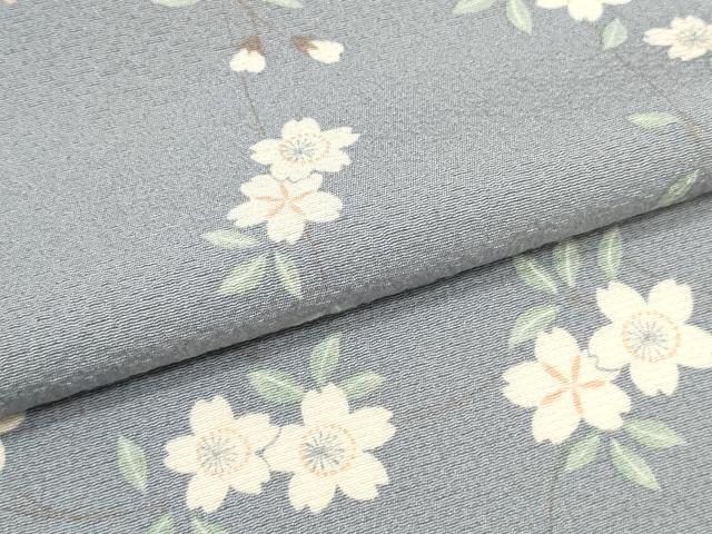 平和屋着物●小紋 反物 着尺 枝桜 逸品 未使用 DABD8495zzz