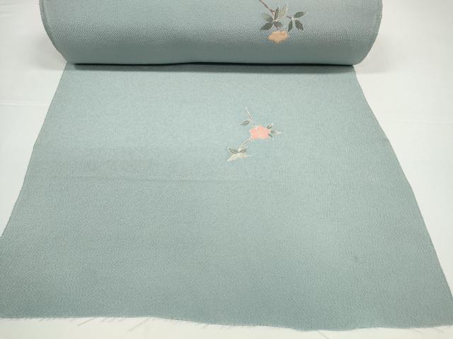 平和屋着物●小紋 反物 着尺 枝花文 鬼しぼ縮緬 逸品 未使用 DABD8510zzz