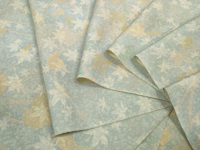 平和屋着物●小紋 反物 着尺 枝楓花文 逸品 未使用 DABD8517zzz