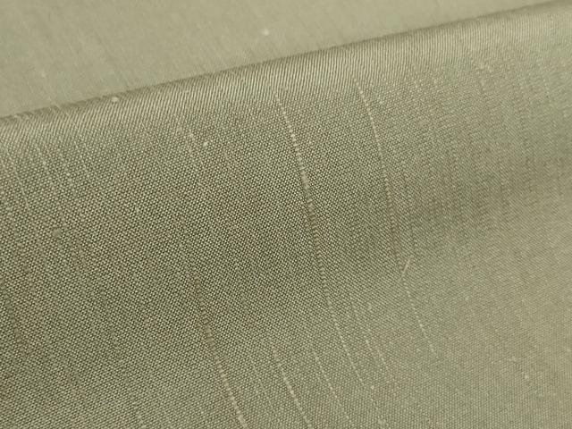 平和屋着物●西陣 紬 反物 着尺 柿渋染 麗美 鶸茶色 黒門工芸 証紙付き 逸品 未使用 DABD8536zzz