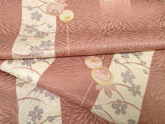 平和屋着物●長襦袢 反物 着尺 彩めぐり 短冊芝桜文 万寿菊 逸品 未使用 DABD8541zzz