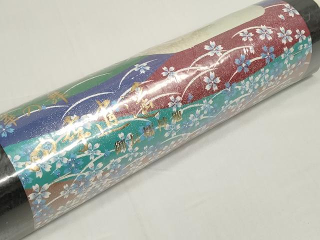 平和屋着物●長襦袢 反物 着尺 流水舞葉文 逸品 未使用 DABD8542zzz