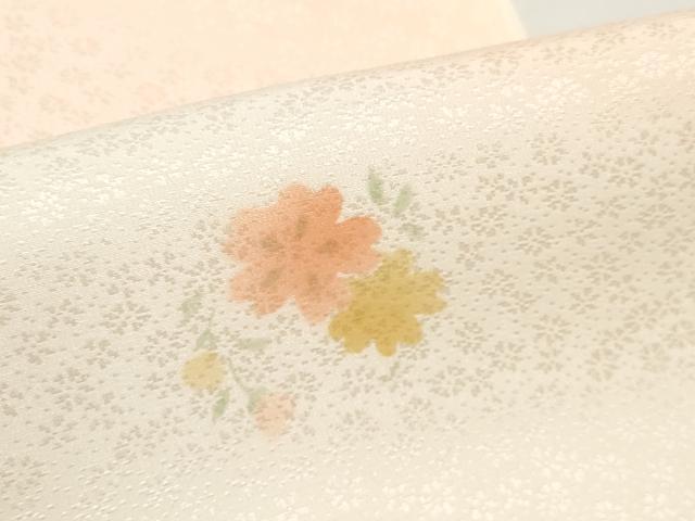 平和屋着物●長襦袢 反物 着尺 舞花文 暈し染め 小松ちりめん 逸品 未使用 DABD8543zzz