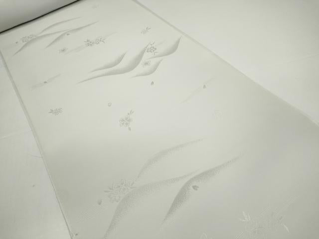 平和屋着物●長襦袢 反物 着尺 重ね山花地紋 薄墨色 丹後ちりめん 逸品 未使用 DABD8545zzz