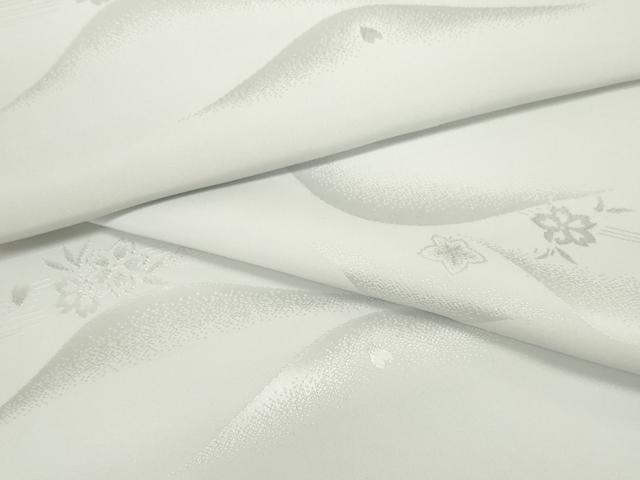 平和屋着物●長襦袢 反物 着尺 重ね山花地紋 薄墨色 丹後ちりめん 逸品 未使用 DABD8545zzz