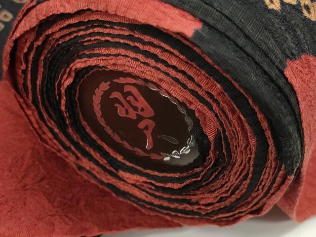 平和屋着物●羽織・コート 反物 羽尺 絞り 花繋ぎ 黒地 金彩 逸品 未使用 DABD8563zzz