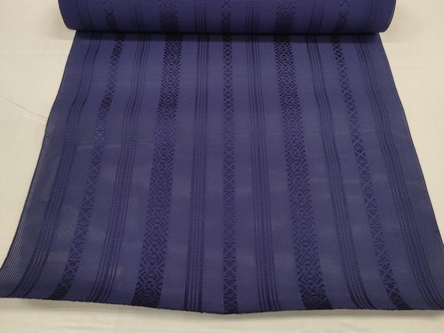 平和屋着物*夏物 本場筑前博多織 名古屋帯 帯反物 紗献上 紺藍色 証紙付き 逸品 未使用 DABD8580zzz