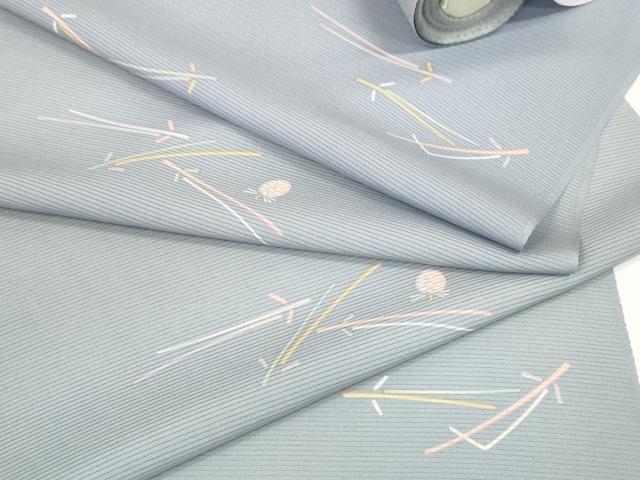 平和屋着物*夏物 小紋 反物 着尺 駒絽 五泉 松ぼっくり 松葉文 逸品 未使用 DABD8591zzz