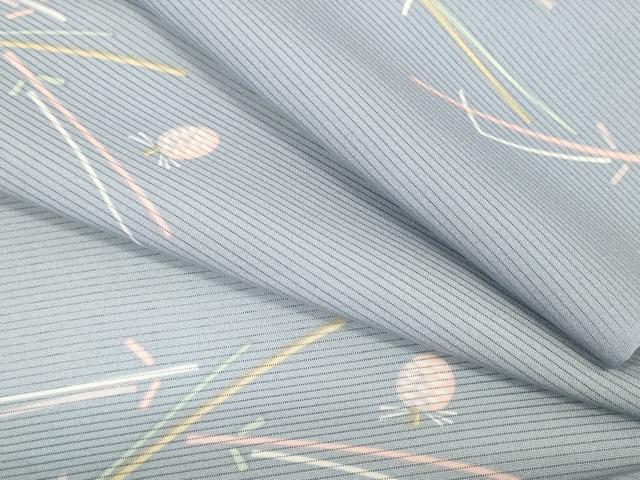 平和屋着物*夏物 小紋 反物 着尺 駒絽 五泉 松ぼっくり 松葉文 逸品 未使用 DABD8591zzz