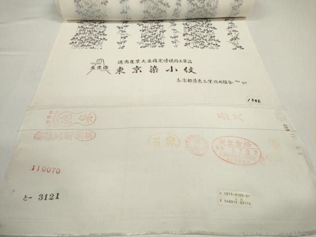 平和屋着物*夏物 小紋 反物 着尺 駒絽 五泉 東京染小紋 萩間道 逸品 未使用 DABD8619zzz