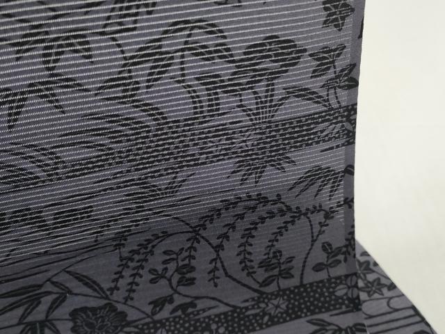 平和屋着物*夏物 小紋 反物 着尺 絽 五泉 大橋美津子 おはなしきもの 流水風景花文 逸品 未使用 DABD8621zzz