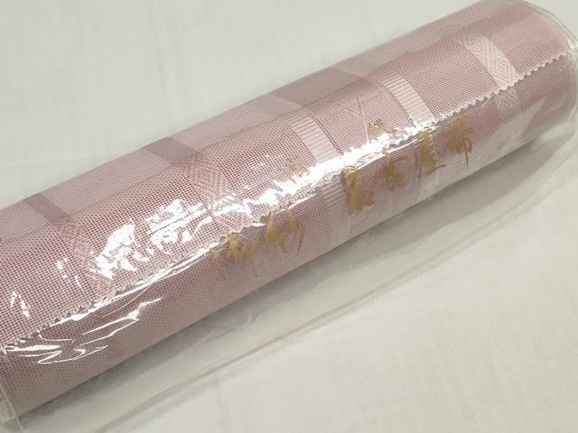 平和屋着物*夏物 名古屋帯 帯反物 献上 撫子色 未使用 DABD8627zzz