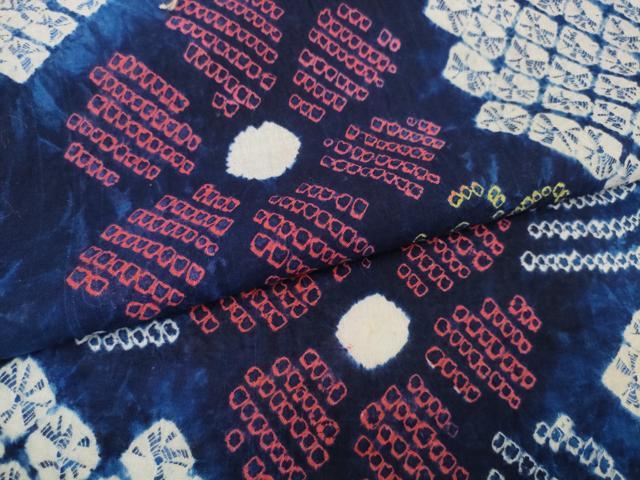 平和屋着物*夏物 有松鳴海絞り 浴衣 反物 着尺 花繋ぎ 綿 逸品 未使用 DABD8639zzz
