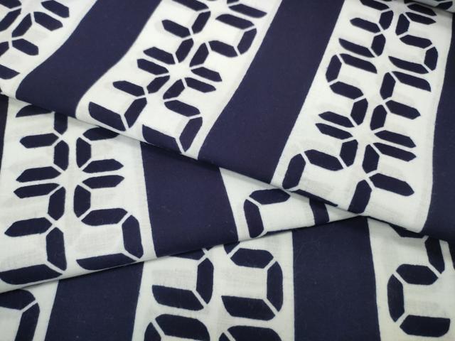 平和屋着物*夏物 浴衣 反物 着尺 東京本染 間道 綿 逸品 未使用 DABD8656zzz