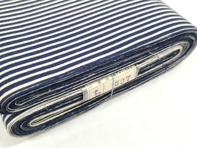 平和屋着物*夏物 浴衣 反物 着尺 東京本染 縞 綿 逸品 未使用 DABD8659zzz