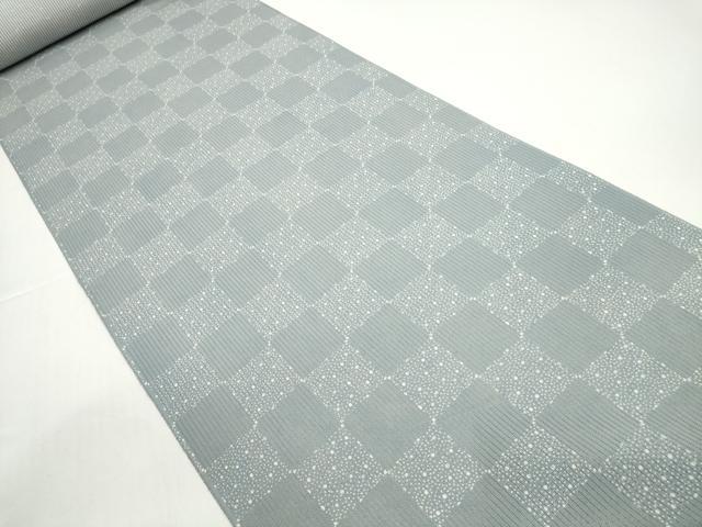 平和屋着物*夏物 江戸小紋 反物 着尺 堅駒絽 染師:吉江明 市松文様 逸品 未使用 DABD8679zzz