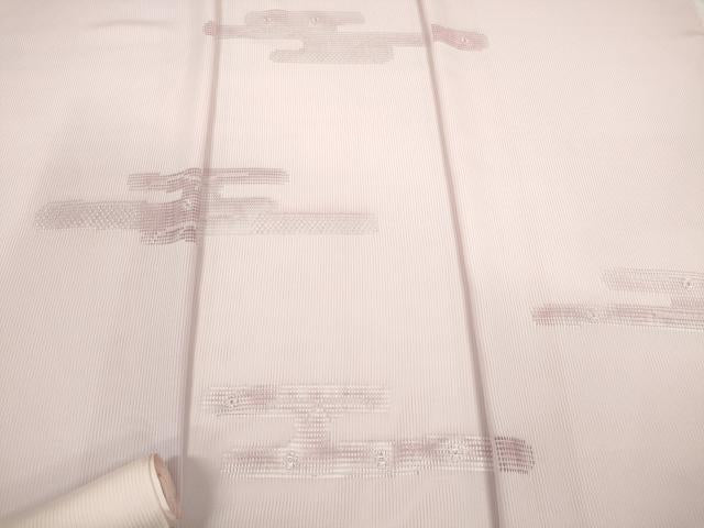 平和屋着物*夏物 付下げ 反物 着尺 縦絽 ドロンワーク 総刺繍 エ霞花文 逸品 未使用 DABD8682zzz