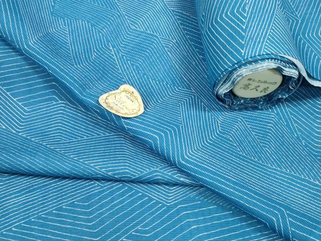 平和屋着物*夏物 小紋 反物 着尺 駒絽 抽象文様 東レシルック 洗える着物 未使用 DABD8686zzz