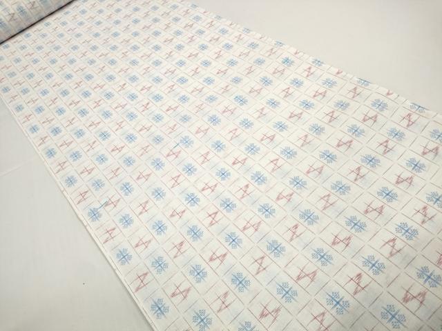 平和屋着物*夏物 夏上布 小紋 反物 着尺 絣文様 未使用 DABD8693zzz