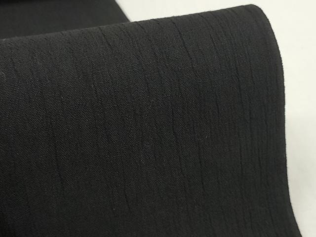 平和屋着物*夏物 小紋 反物 着尺 ちぢみ織 暗黒色 未使用 DABD8694zzz