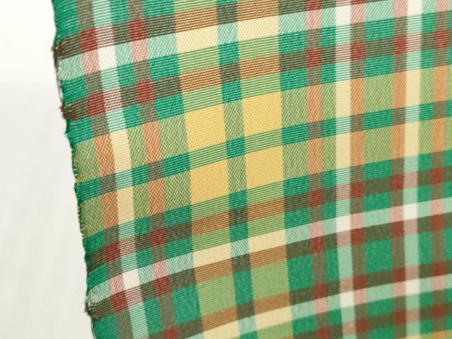 平和屋着物▽西陣 千切屋 羽織・コート 雨コート 反物 羽尺 スリーシーズン 春夏秋 塵除け 功趣織 格子 防水 逸品 未使用 DABD8706zzz