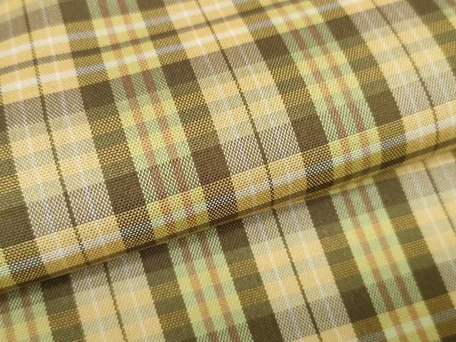 平和屋着物▽西陣 千切屋 羽織・コート 雨コート 反物 羽尺 スリーシーズン 春夏秋 塵除け 功趣織 格子 防水 逸品 未使用 DABD8708zzz