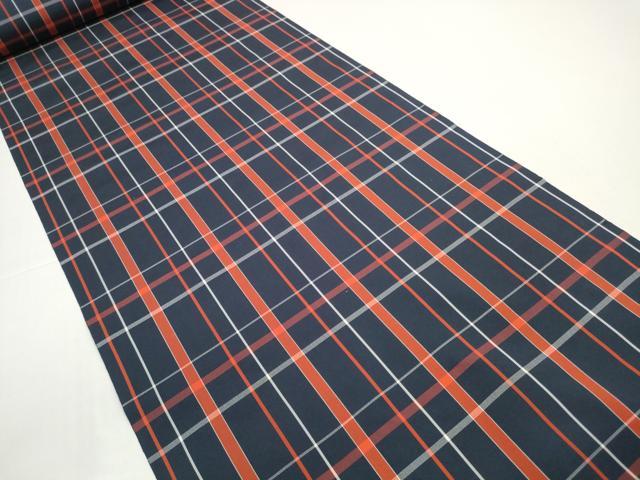 平和屋着物▼小紋 反物 着尺 アンサンブル 格子 未使用 DABD8723zzz