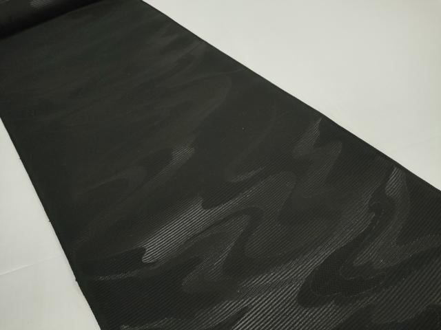 平和屋着物*夏物 西陣 平井織物謹製 名古屋帯 帯反物 黒共帯 絽綴れ 流水文 証紙付き 逸品 未使用 DABD8779zzz