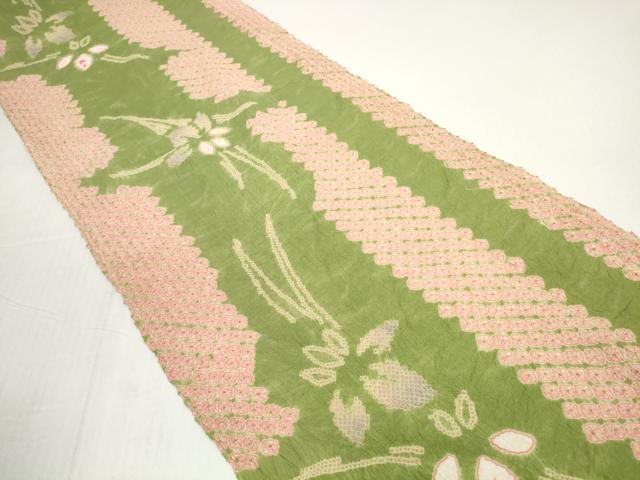 平和屋着物*夏物 有松鳴海絞り 浴衣 反物 着尺 菖蒲 アヤメ 綿 逸品 未使用 DABD8790zzz