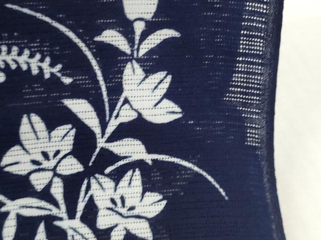 平和屋着物*夏物 竺仙鑑製 浴衣 反物 着尺 綿絽 夏の草花 そごう百貨店扱い 証紙付き 綿 逸品 未使用 DABD8829zzz
