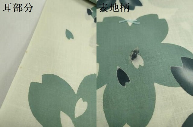 平和屋着物*夏物 浴衣 反物 着尺 注染 舞桜文 市田株式会社 綿 逸品 未使用 DABD8877zzz