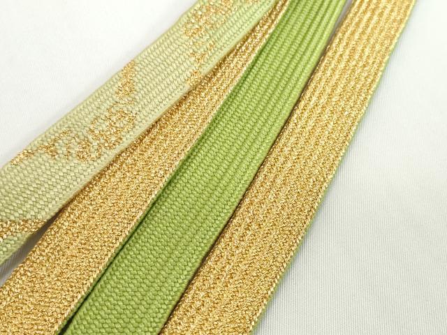 平和屋着物●和装小物 帯締め・帯揚げセット 流水文 高麗組 金糸 逸品 未使用 DABD8882zzz