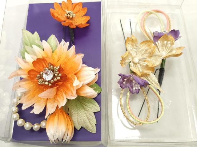 平和屋着物▼和装小物 髪飾りまとめて10点 花 ラインストーン パール Uピン 逸品 未使用 DABD8899zzz