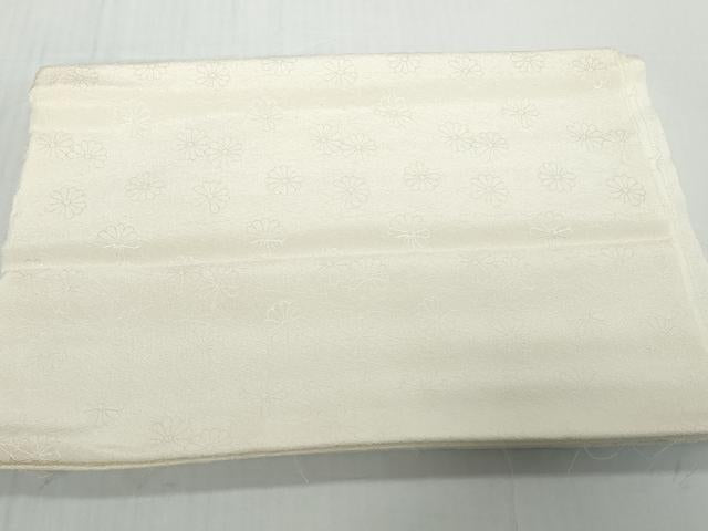 平和屋着物▼羽織・コート 白生地 反物 羽尺 花地紋 生成り色 逸品 未使用 DABD8912zzz