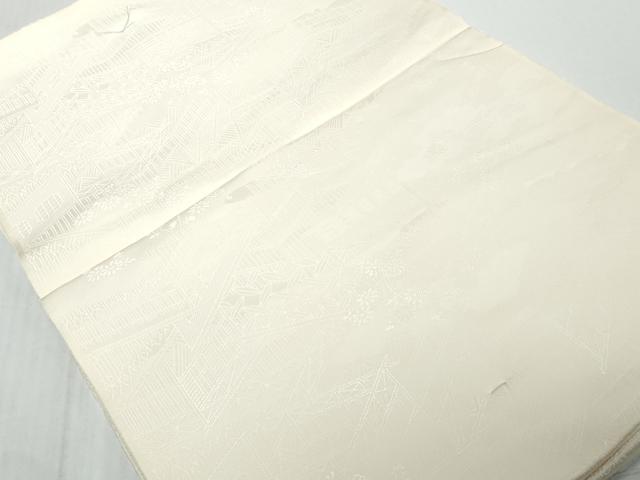 平和屋着物▼羽織・コート 白生地 反物 羽尺 屏風地紋 生成り色 逸品 未使用 DABD8913zzz