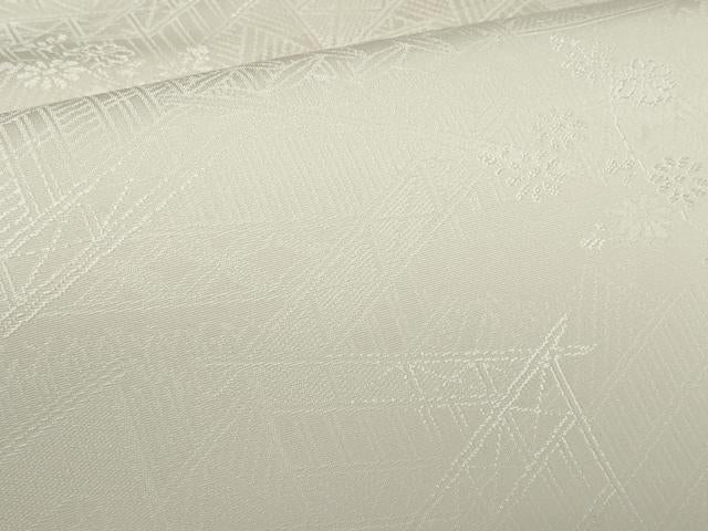 平和屋着物▼羽織・コート 白生地 反物 羽尺 屏風地紋 生成り色 逸品 未使用 DABD8913zzz
